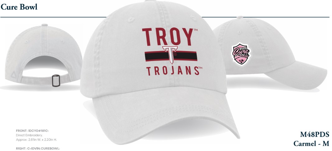 Troy cure Bowl Trojans white cap