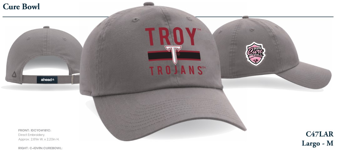 Troy Las Vegas bowl Trojan Grey Cap