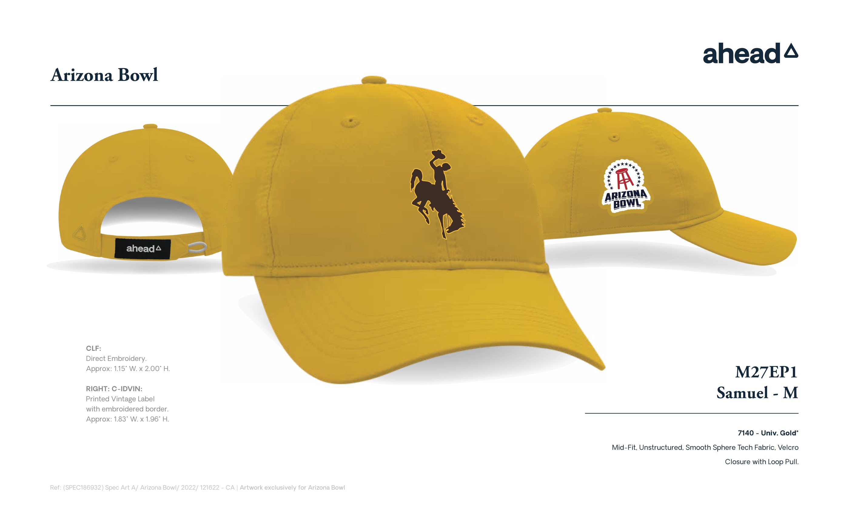 Arizona Bowl Wyoming Logo Yellow Cap