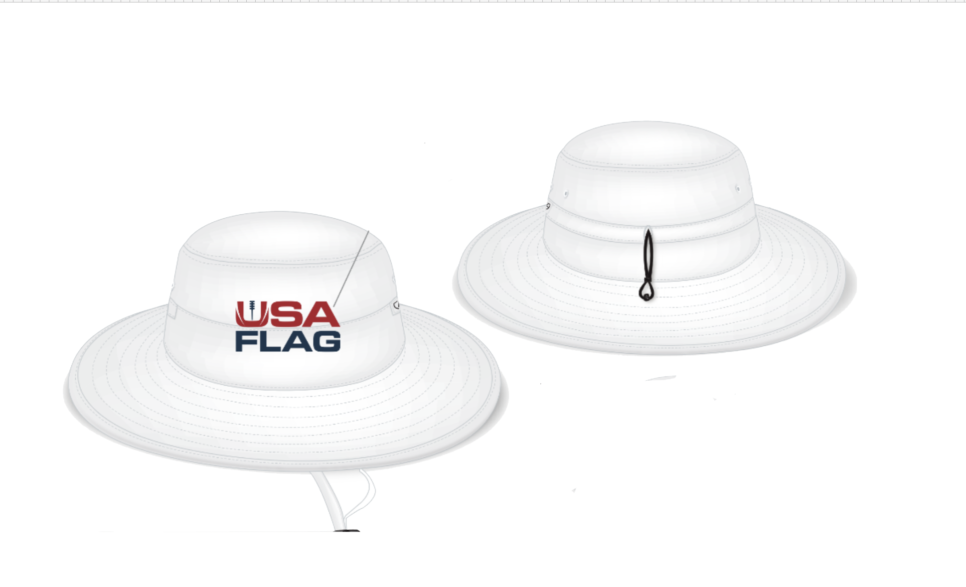 USA Flag Boonie - White